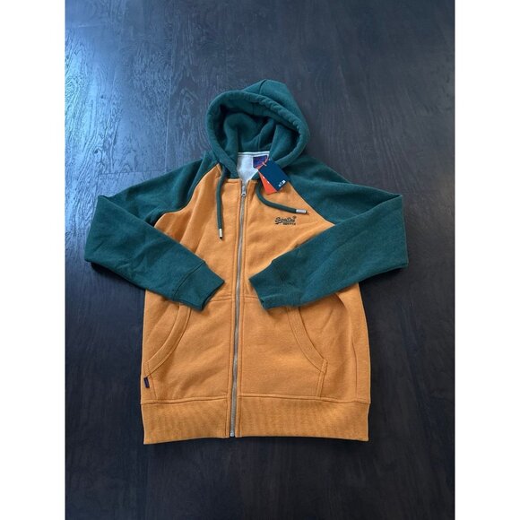 Superdry Organic Cotton Essential Logo Baseball Zip Hoodie nwt - Picture 1 of 2